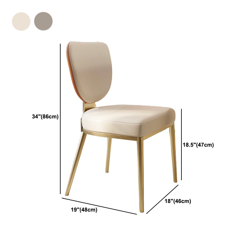 Stainless Steel Legs Dining Chairs Armless Open Back Side Chair