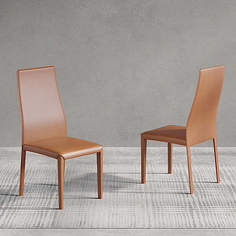 Contemporary Side Chair with High Back Faux Leather Dining Chair for Home