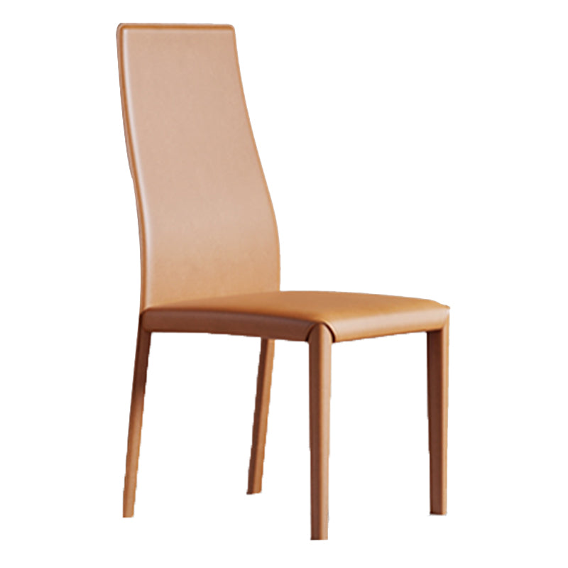 Contemporary Side Chair with High Back Faux Leather Dining Chair for Home