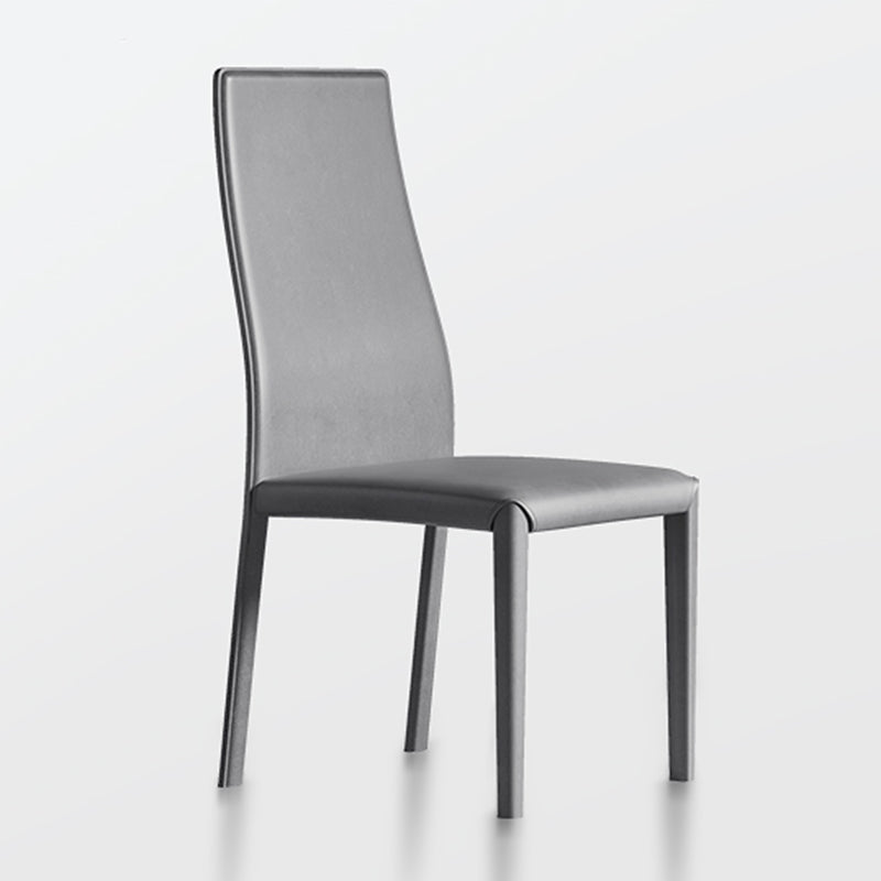 Contemporary Side Chair with High Back Faux Leather Dining Chair for Home