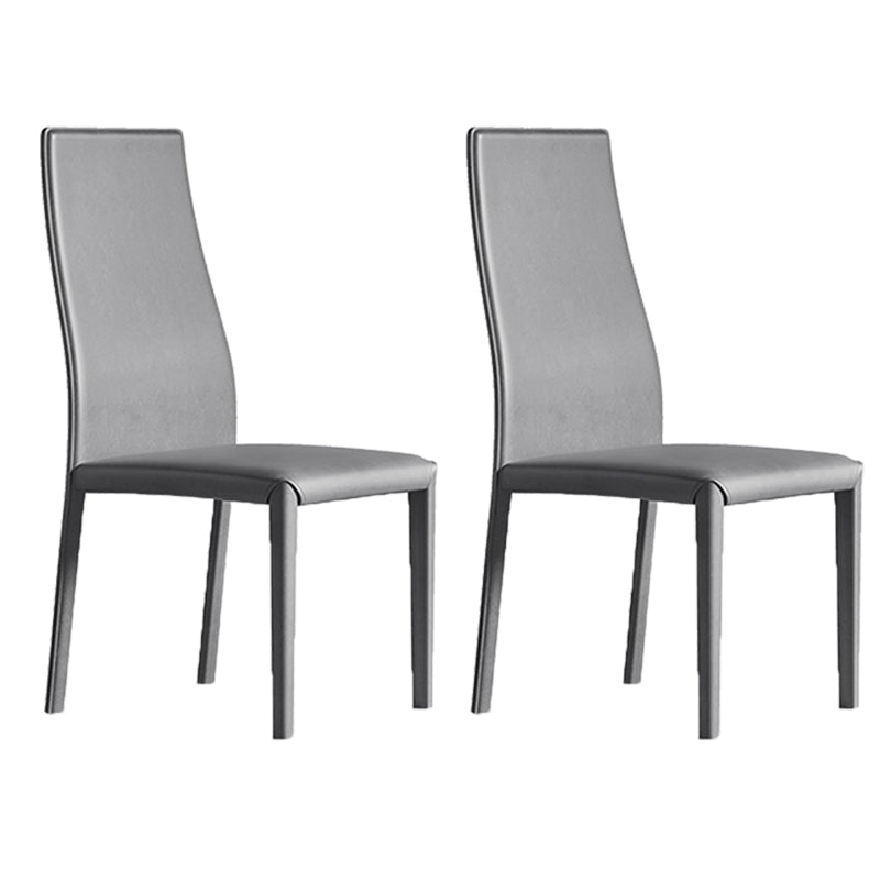 Contemporary Side Chair with High Back Faux Leather Dining Chair for Home