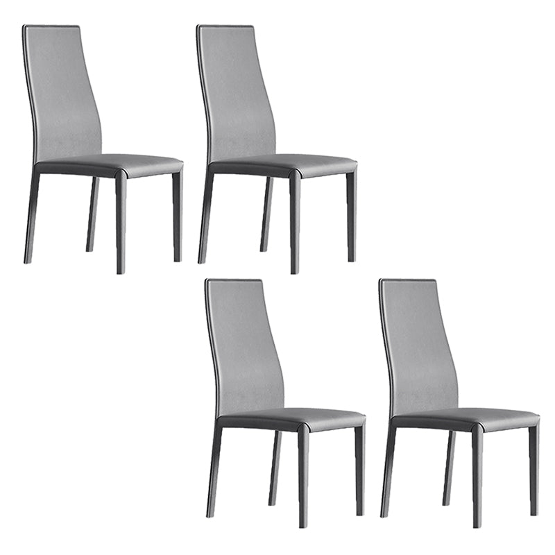 Contemporary Side Chair with High Back Faux Leather Dining Chair for Home