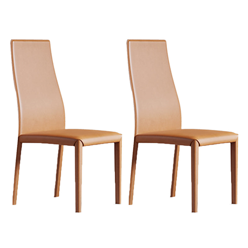 Contemporary Side Chair with High Back Faux Leather Dining Chair for Home