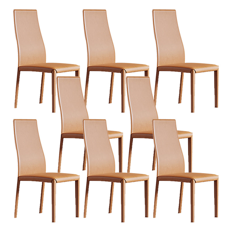 Contemporary Side Chair with High Back Faux Leather Dining Chair for Home