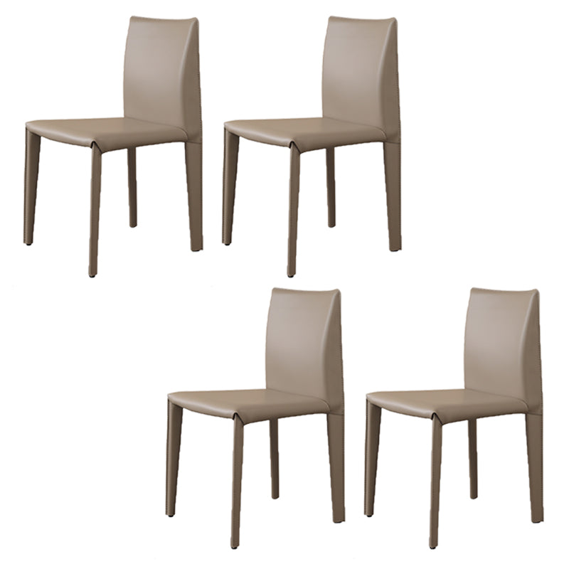 Matte Finish Side Chair for Dining Room Modern Solid Back Dining Chair