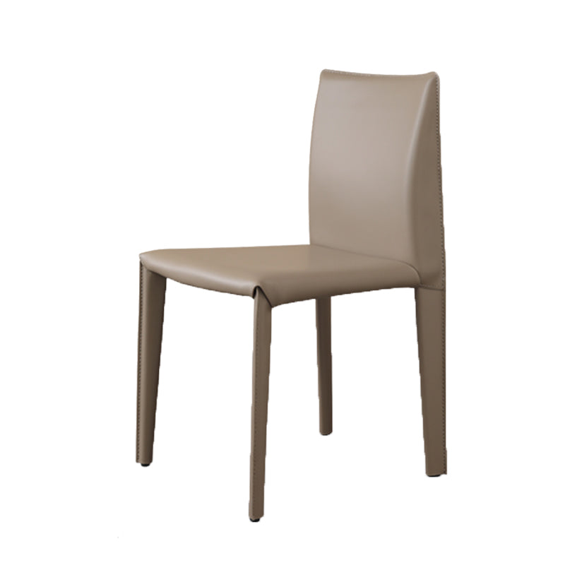 Matte Finish Side Chair for Dining Room Modern Solid Back Dining Chair