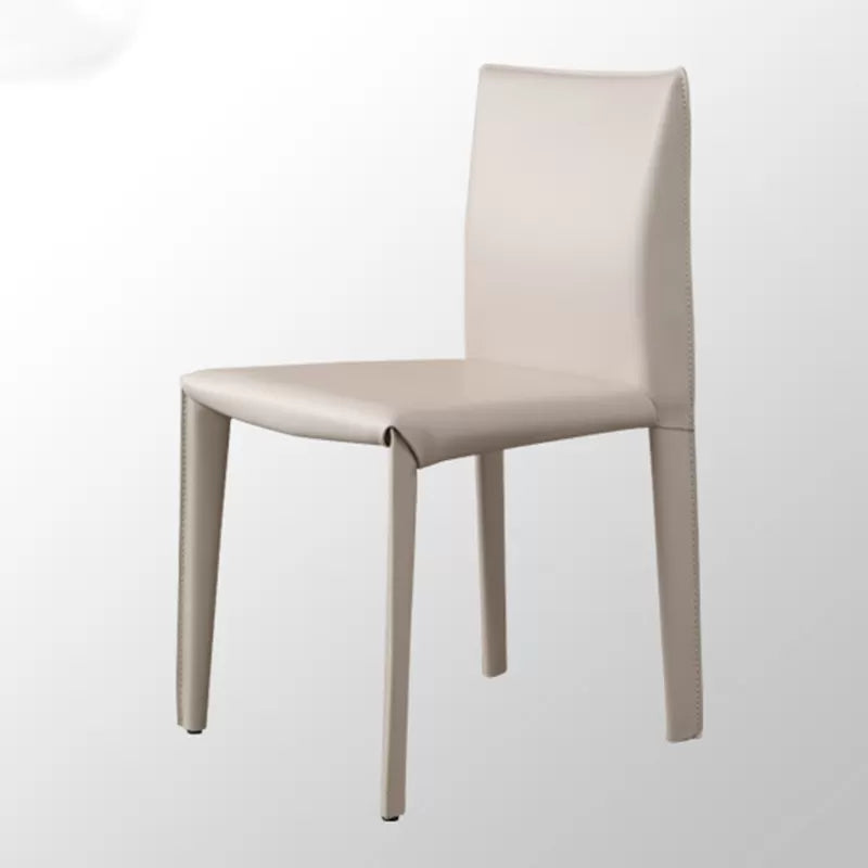 Matte Finish Side Chair for Dining Room Modern Solid Back Dining Chair