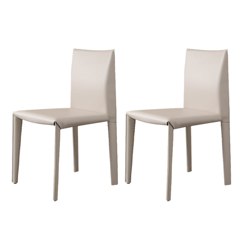 Matte Finish Side Chair for Dining Room Modern Solid Back Dining Chair