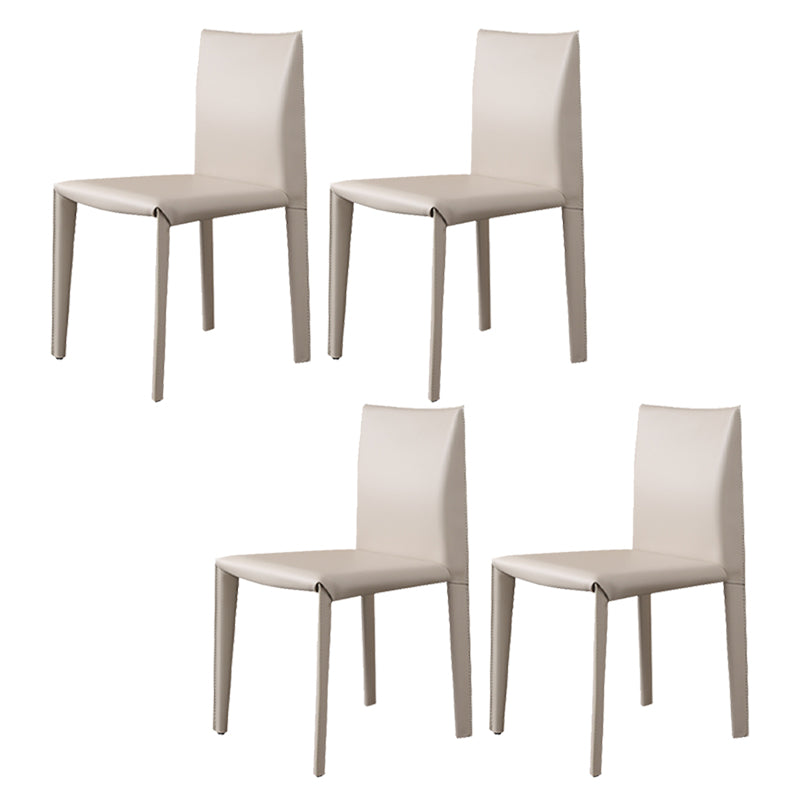 Matte Finish Side Chair for Dining Room Modern Solid Back Dining Chair