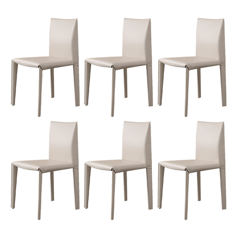 Matte Finish Side Chair for Dining Room Modern Solid Back Dining Chair