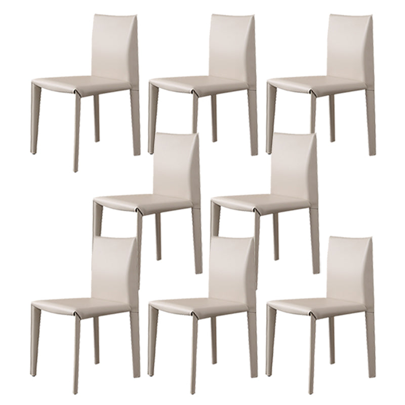 Matte Finish Side Chair for Dining Room Modern Solid Back Dining Chair