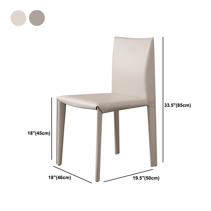 Matte Finish Side Chair for Dining Room Modern Solid Back Dining Chair