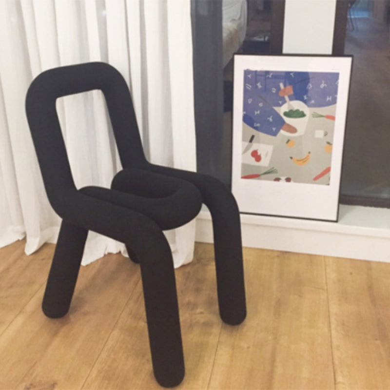 Contemporary Dining Chair Velvet Open Back Side Chair for Home