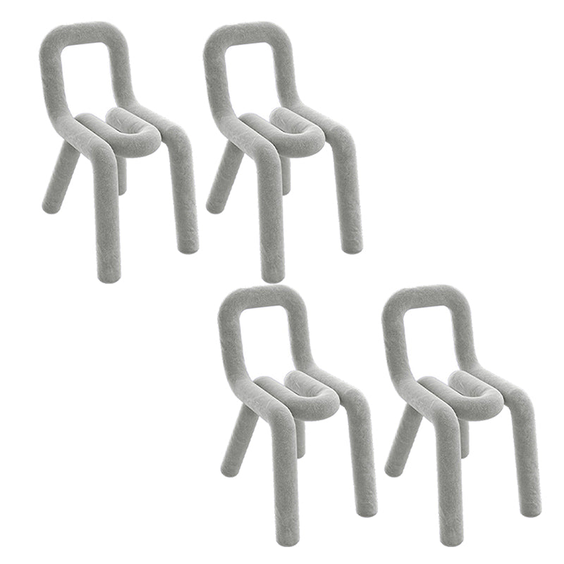 Contemporary Dining Chair Velvet Open Back Side Chair for Home