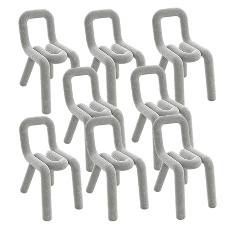 Contemporary Dining Chair Velvet Open Back Side Chair for Home