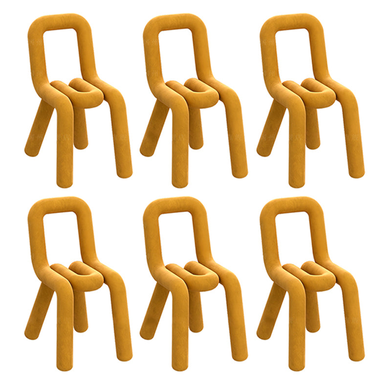 Contemporary Dining Chair Velvet Open Back Side Chair for Home