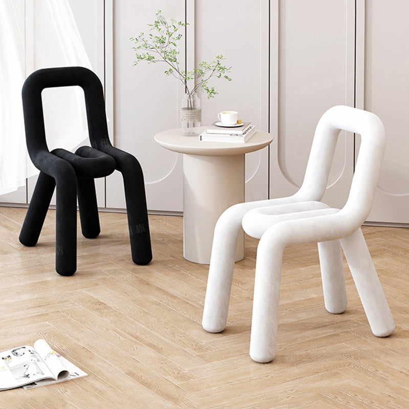 Contemporary Dining Chair Velvet Open Back Side Chair for Home