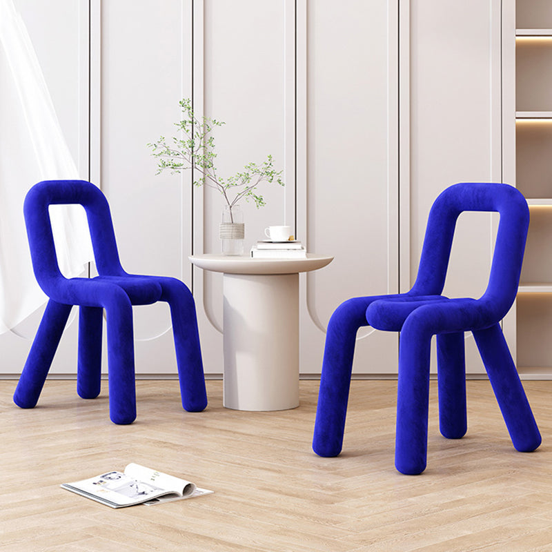 Contemporary Dining Chair Velvet Open Back Side Chair for Home