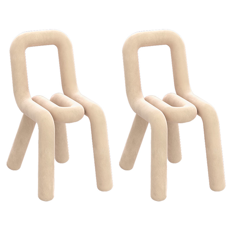 Contemporary Dining Chair Velvet Open Back Side Chair for Home