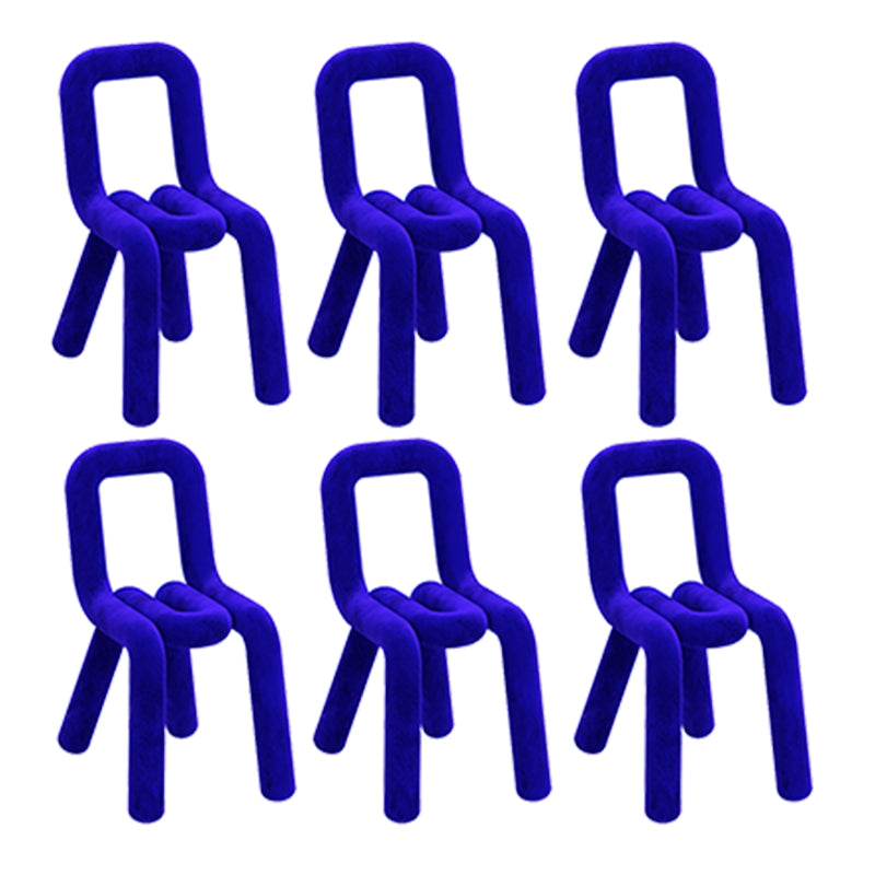 Contemporary Dining Chair Velvet Open Back Side Chair for Home