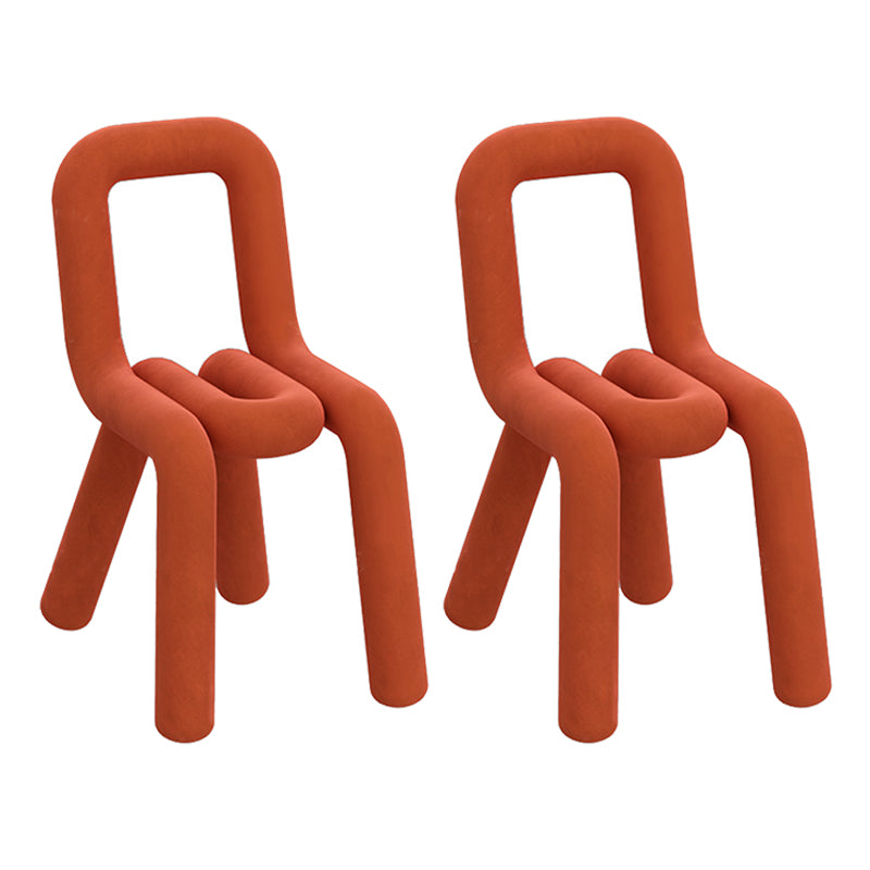 Contemporary Dining Chair Velvet Open Back Side Chair for Home