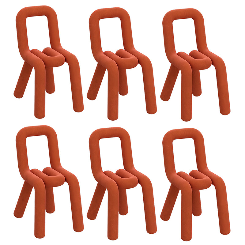 Contemporary Dining Chair Velvet Open Back Side Chair for Home