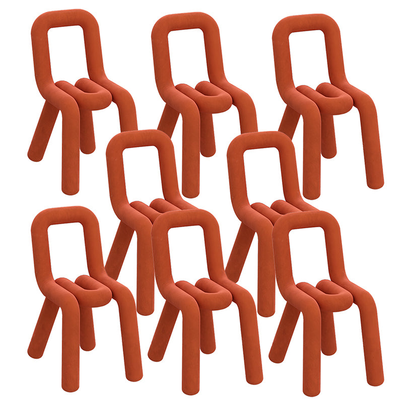 Contemporary Dining Chair Velvet Open Back Side Chair for Home