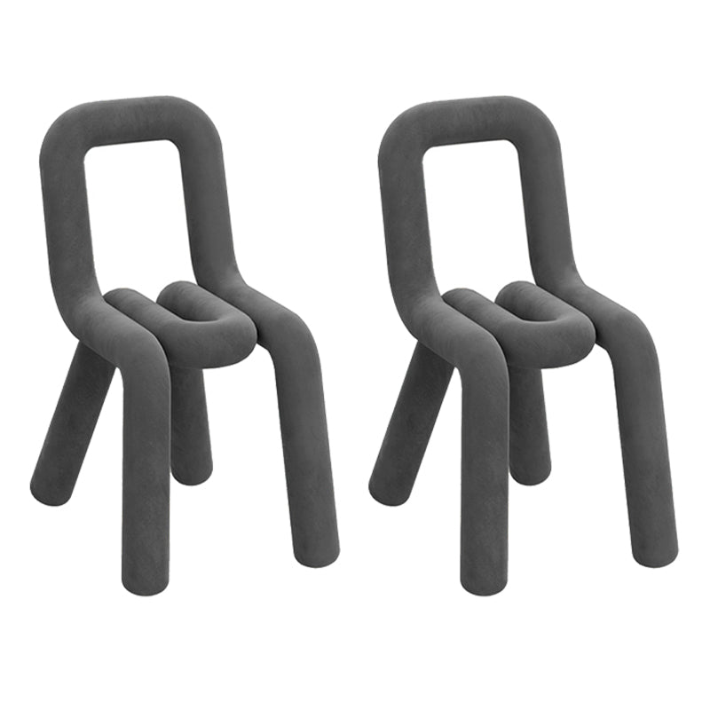 Contemporary Dining Chair Velvet Open Back Side Chair for Home