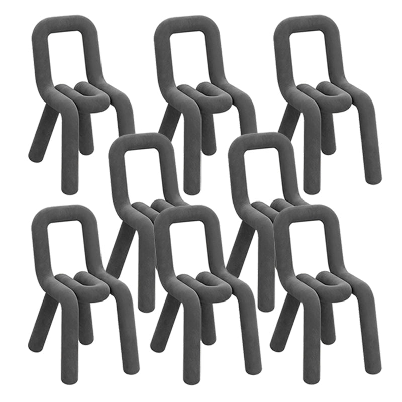 Contemporary Dining Chair Velvet Open Back Side Chair for Home