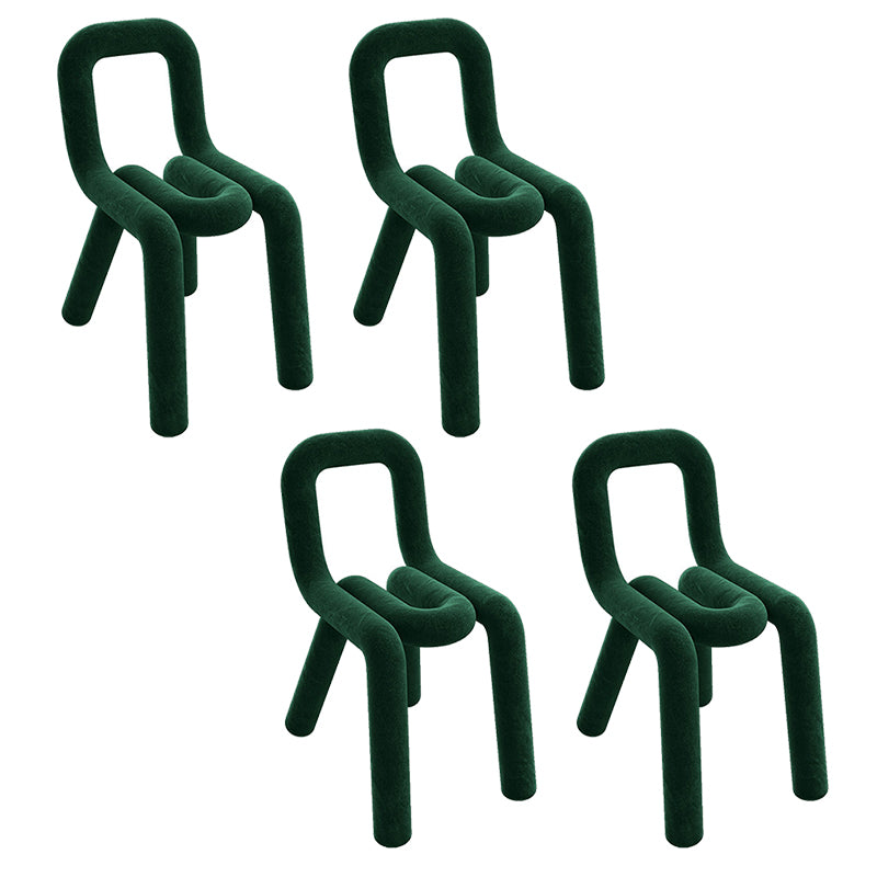 Contemporary Dining Chair Velvet Open Back Side Chair for Home