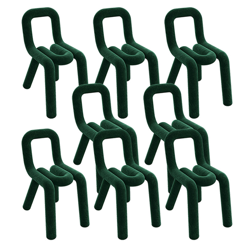 Contemporary Dining Chair Velvet Open Back Side Chair for Home