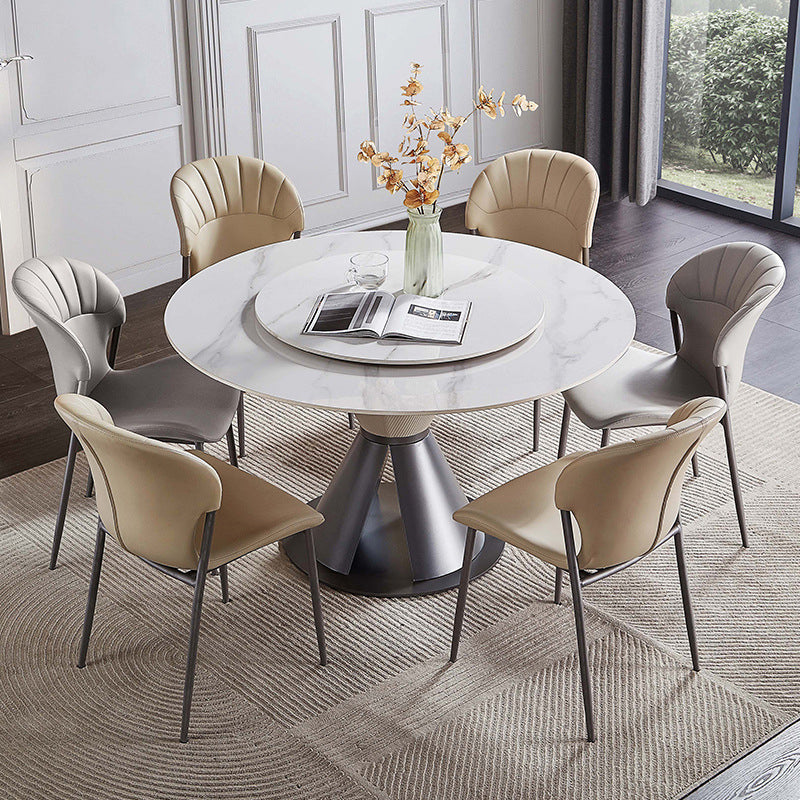 Khaki and Gray Dining Chairs Modern Armless Dining Side Chair