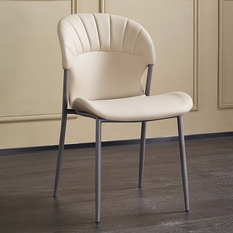 Khaki and Gray Dining Chairs Modern Armless Dining Side Chair