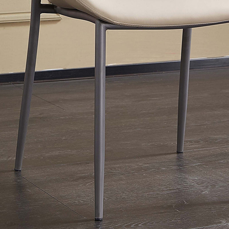 Khaki and Gray Dining Chairs Modern Armless Dining Side Chair