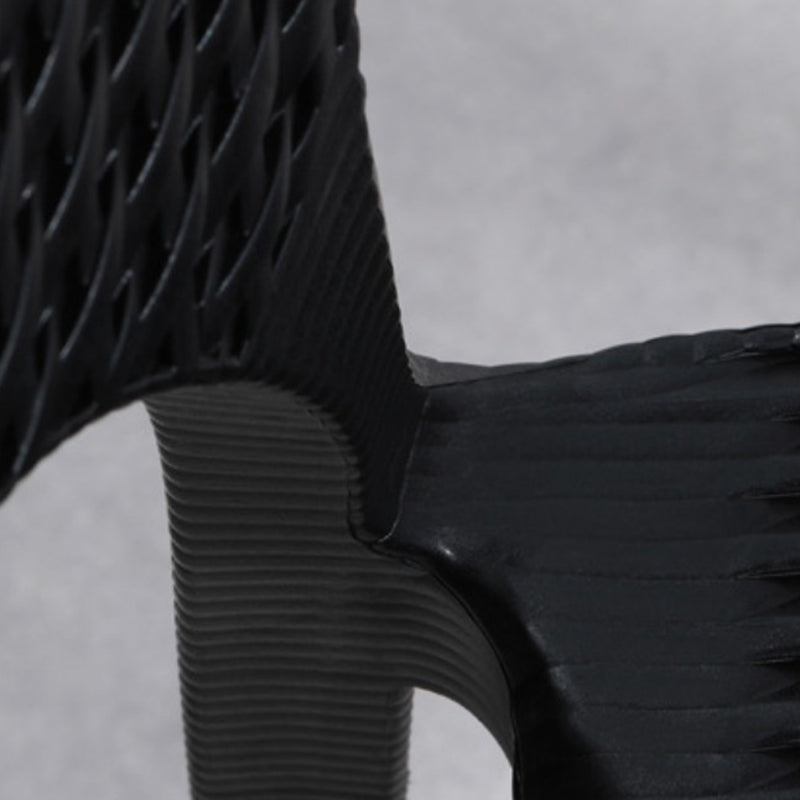 Contemporary Open Back Dining Chair Plastic Stackable Dining Arm Chair