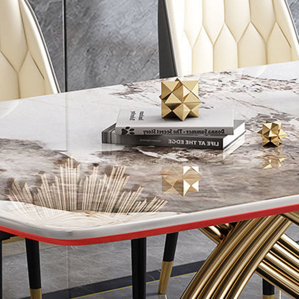 Stone Top Dining Table Contemporary Dining Table with Pedestal Base