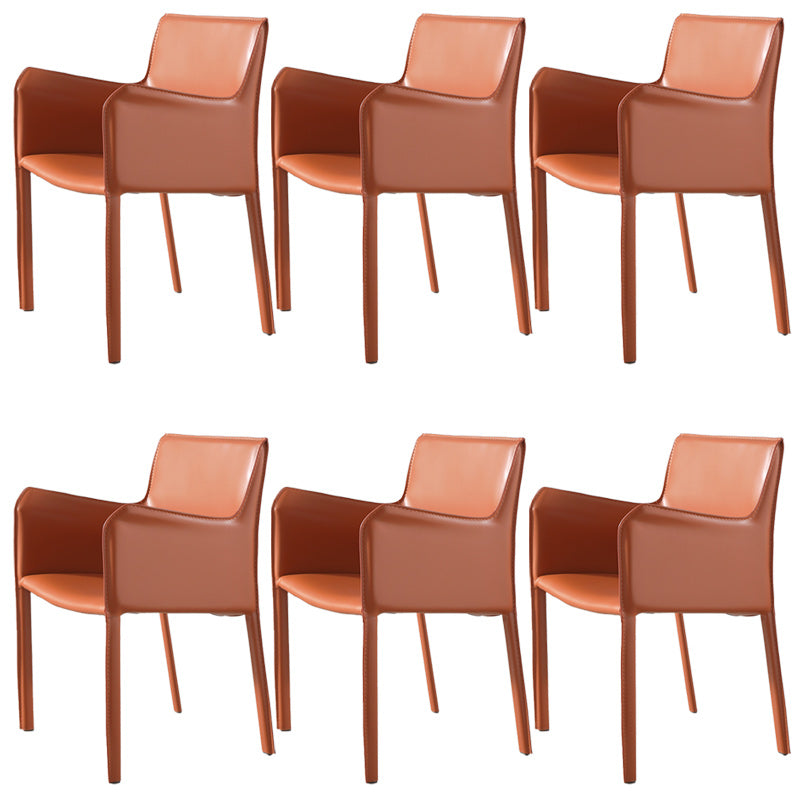 Low Back Side Chair with Leather Legs Metal Contemporary Dining Chair for Home