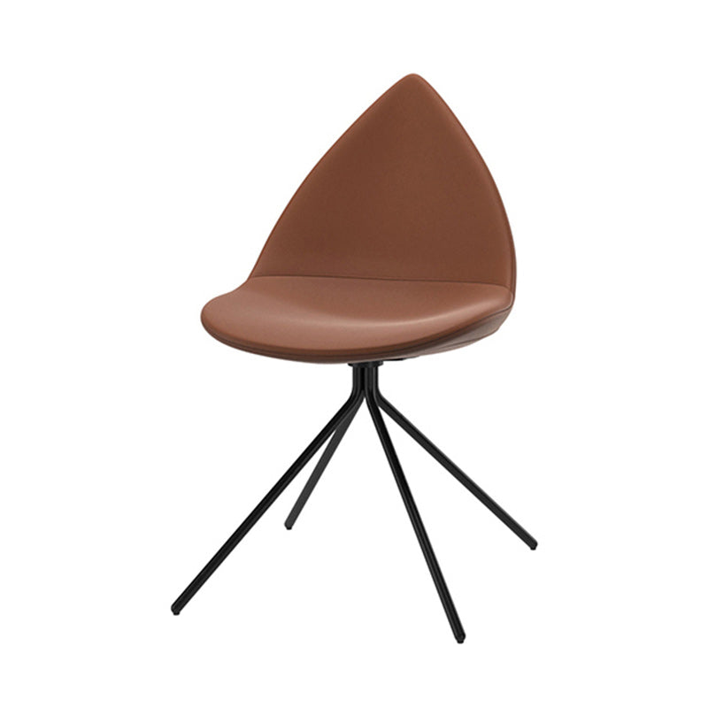 Modern Dining Room Side Chair Black Metal Legs Armless Dining Chairs