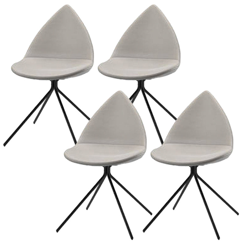 Modern Dining Room Side Chair Black Metal Legs Armless Dining Chairs