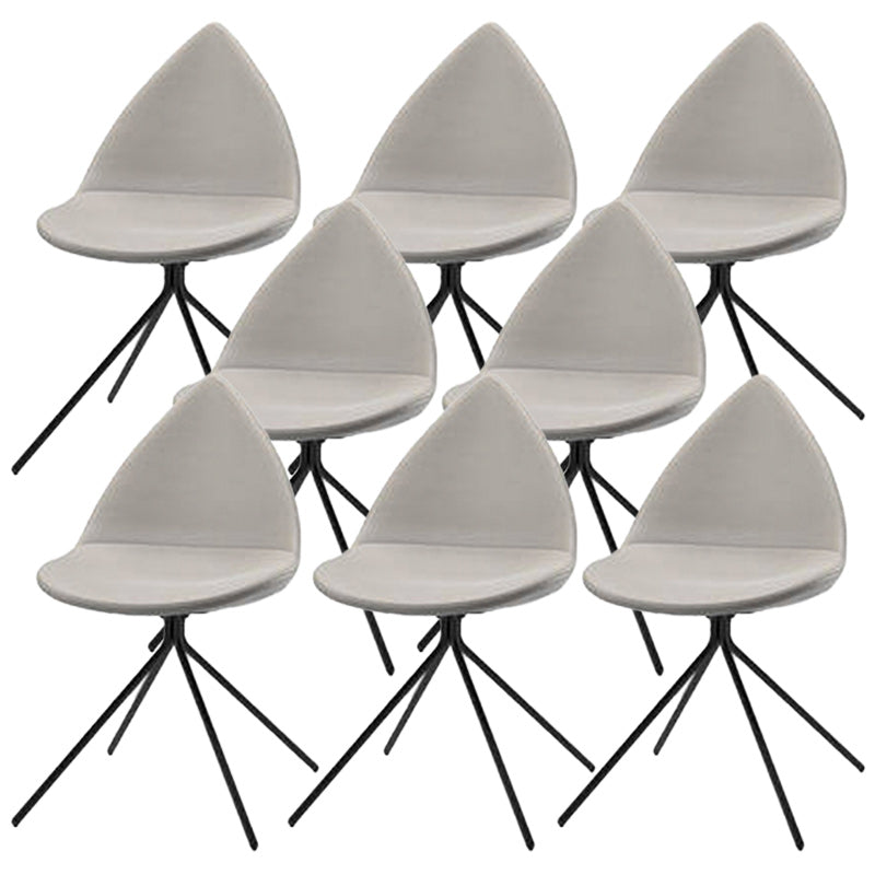 Modern Dining Room Side Chair Black Metal Legs Armless Dining Chairs