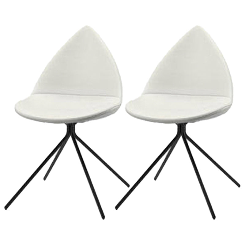 Modern Dining Room Side Chair Black Metal Legs Armless Dining Chairs