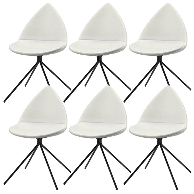 Modern Dining Room Side Chair Black Metal Legs Armless Dining Chairs