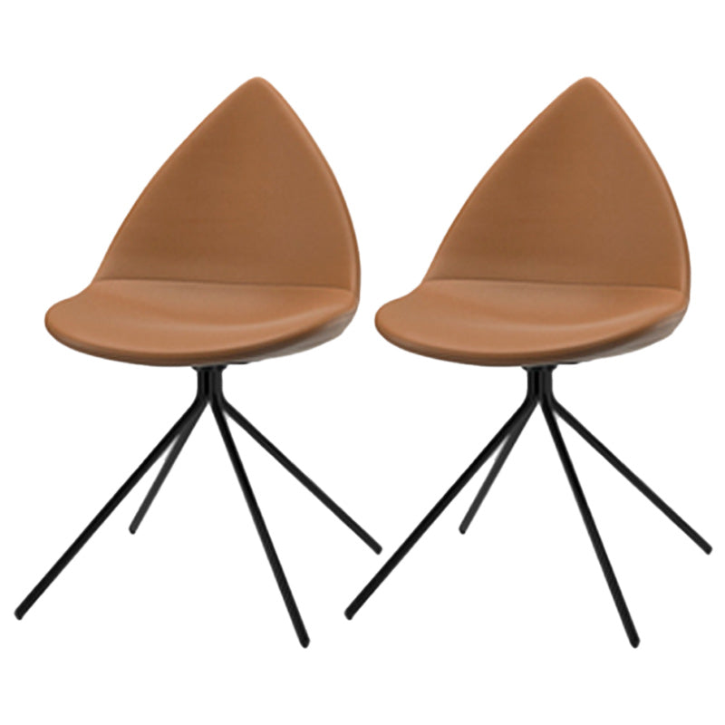 Modern Dining Room Side Chair Black Metal Legs Armless Dining Chairs