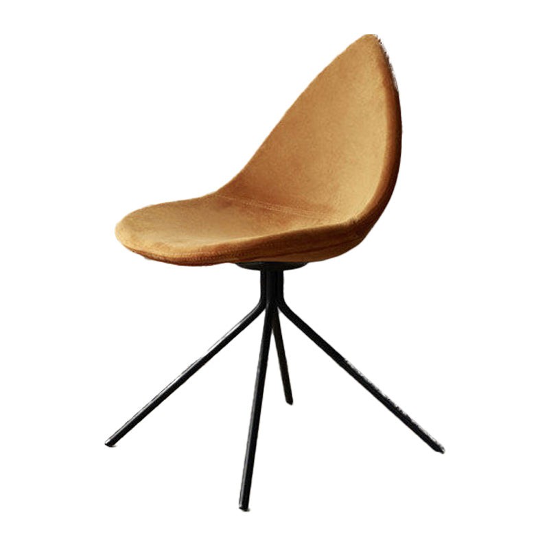 Modern Dining Room Side Chair Black Metal Legs Armless Dining Chairs