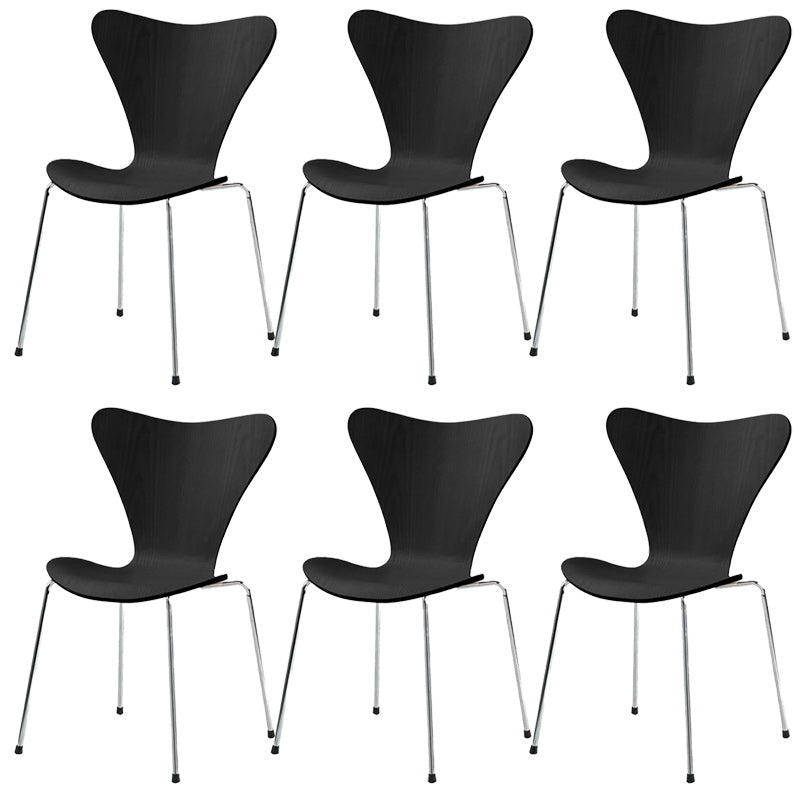 Modern Armless Side Chair Manufactured Wood Stackable Dining Chairs