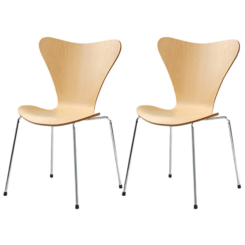 Modern Armless Side Chair Manufactured Wood Stackable Dining Chairs