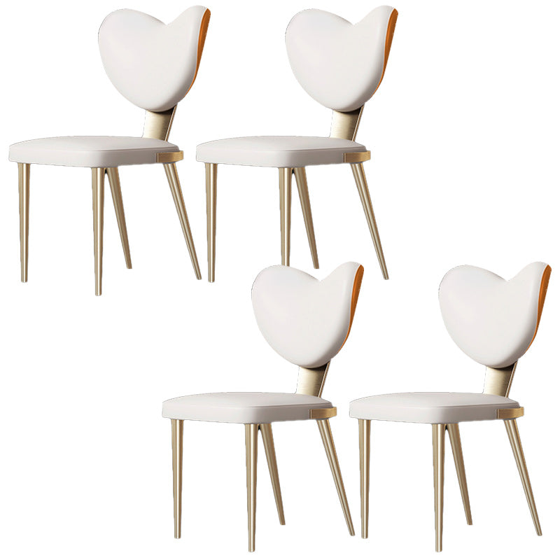 Glam Armless Dining Chairs Gold Stainless Steel Legs Side Chair