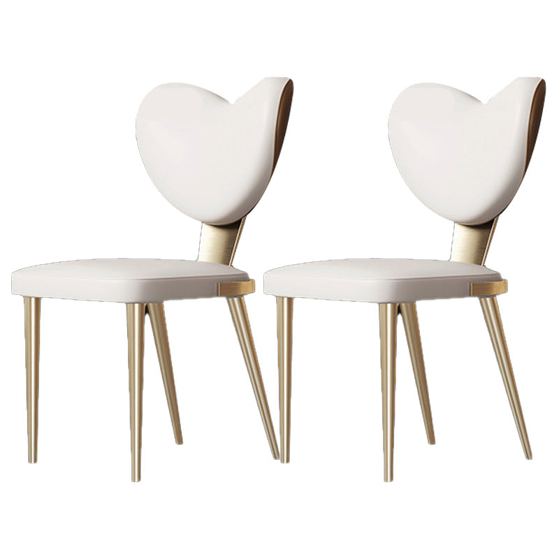 Glam Armless Dining Chairs Gold Stainless Steel Legs Side Chair