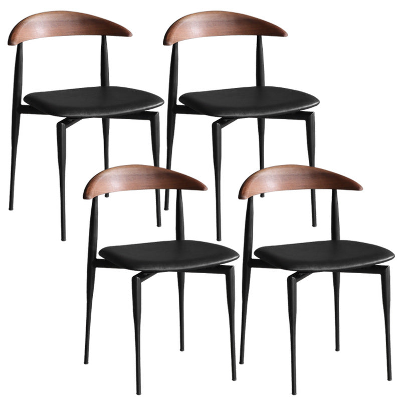 Stackable Armless Dining Chairs Modern Open Back Side Chair for Home