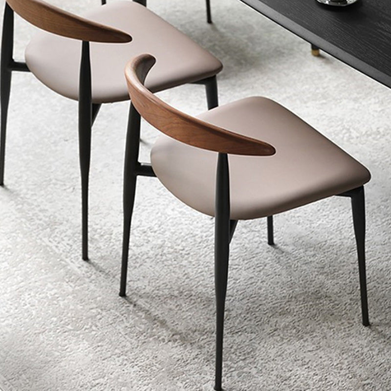 Stackable Armless Dining Chairs Modern Open Back Side Chair for Home